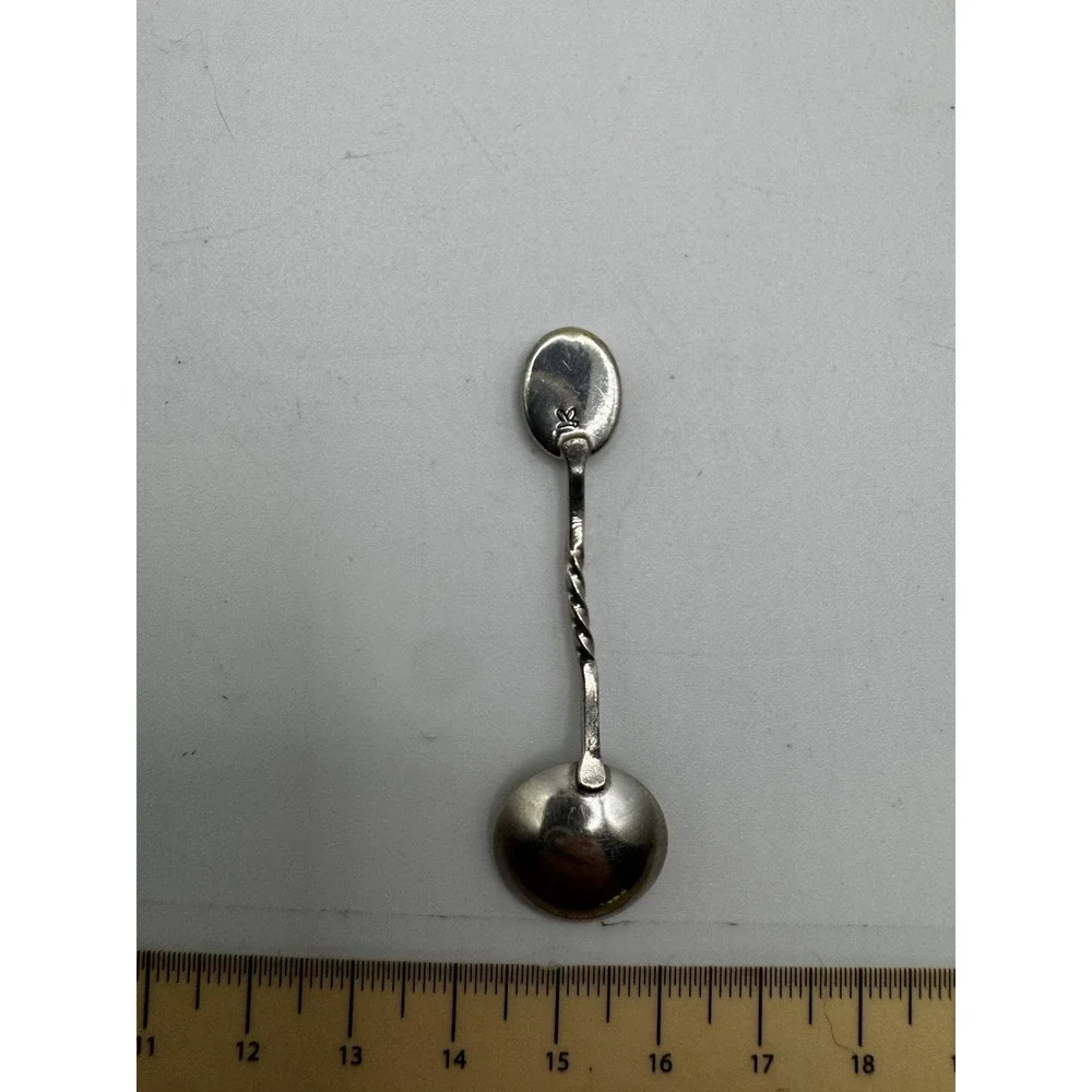 Vintage New Zealand Paula Stone Abalone Silver Spoon Caviar or Demitasse